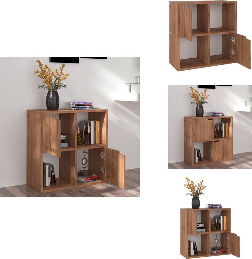VidaXL Boekenkast Boekenkasten Boekenschap Boekenschappen Boekenkast 60x27 5x59 5 cm bewerkt hout bruin eikenkleurig - Foto 2