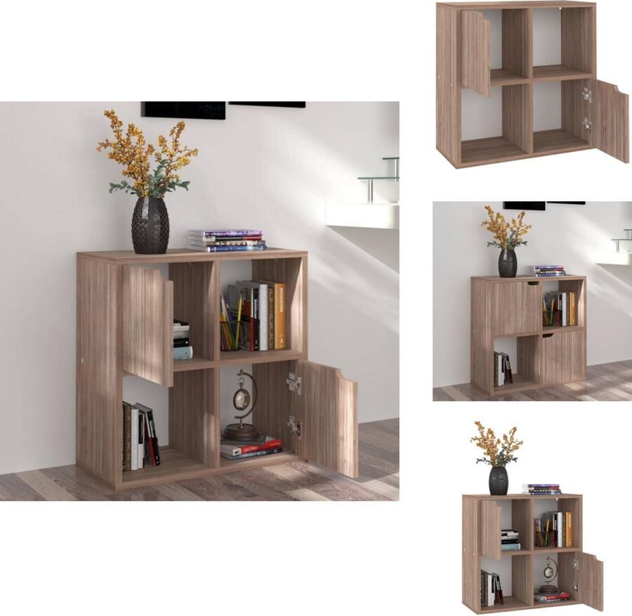 VidaXL Boekenkast Boekenkasten Boekenschap Boekenschappen Boekenkast 60x27 5x59 5 cm bewerkt hout grijs sonoma eikenkleur