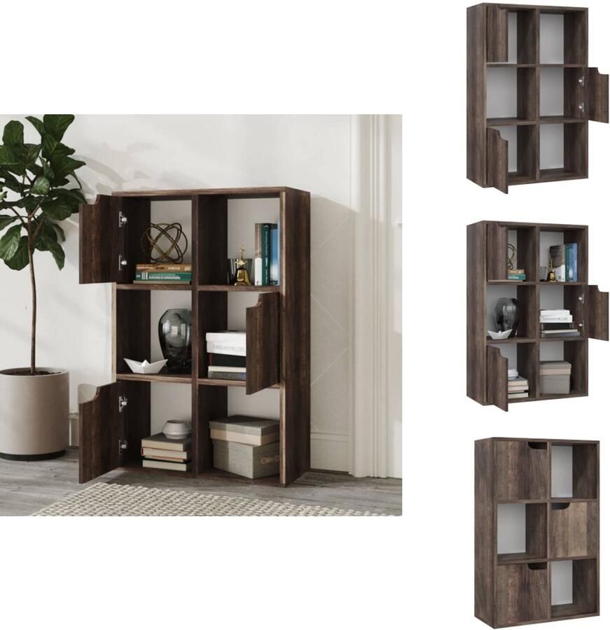 VidaXL Boekenkast Boekenkasten Boekenschap Boekenschappen Boekenkast 60x27 5x88 cm bewerkt hout gerookt eikenkleur