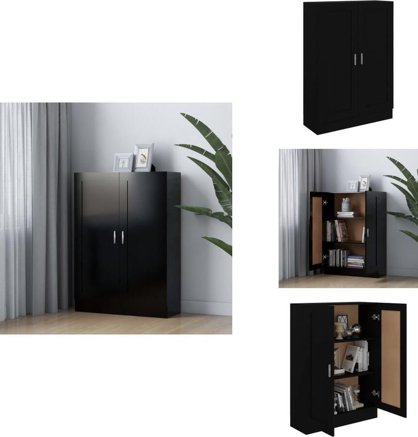 VidaXL Boekenkast Boekenkasten Boekenschap Boekenschappen Boekenkast 82 5x30 5x115 cm spaanplaat zwart