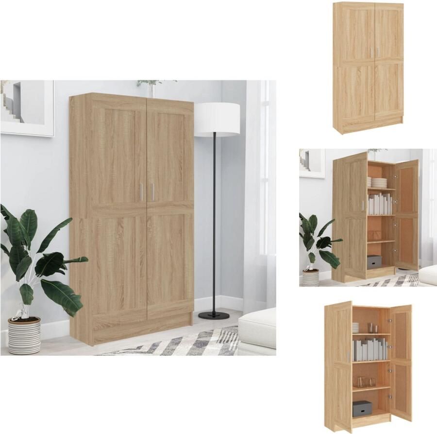 VidaXL Boekenkast Boekenkasten Boekenschap Boekenschappen Boekenkast 82 5x30 5x150 cm bewerkt hout sonoma eikenkleurig