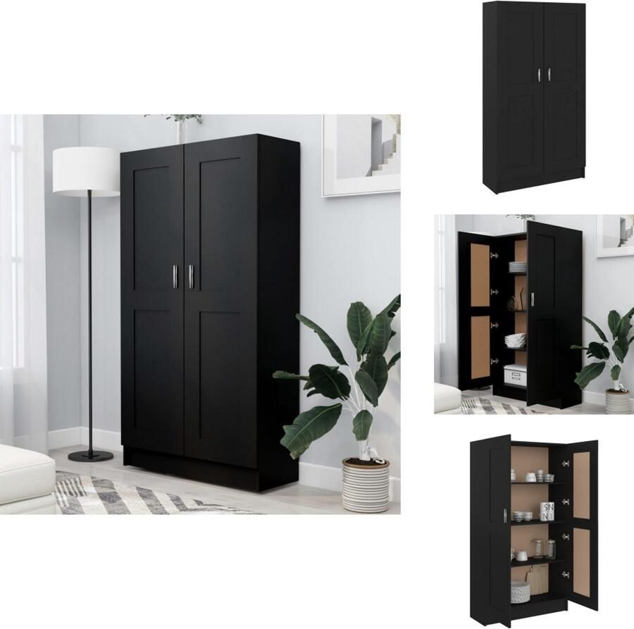 VidaXL Boekenkast Boekenkasten Boekenschap Boekenschappen Boekenkast 82 5x30 5x150 cm bewerkt hout zwart