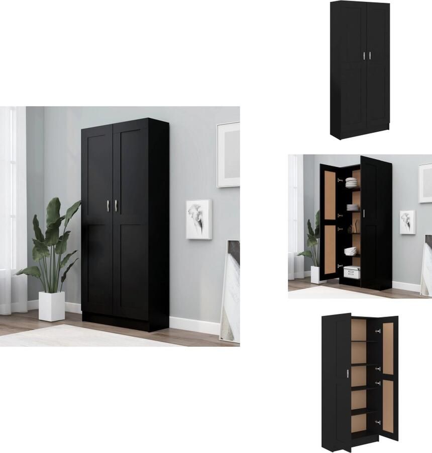 VidaXL Boekenkast Boekenkasten Boekenschap Boekenschappen Boekenkast 82 5x30 5x185 5 cm bewerkt hout zwart