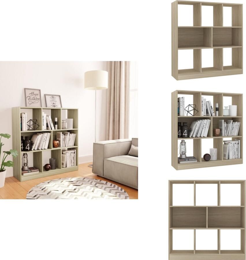 VidaXL Boekenkast Boekenkasten Boekenschap Boekenschappen Boekenkast 97 5x29 5x100 cm bewerkt hout sonoma eikenkleurig
