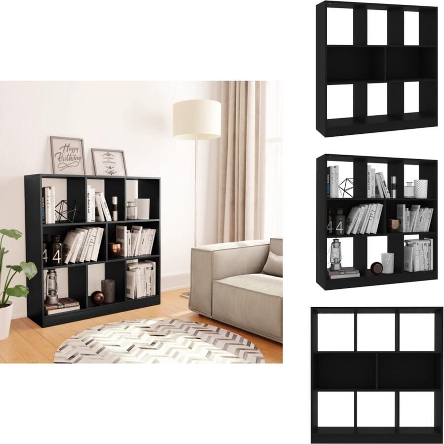 VidaXL Boekenkast Boekenkasten Boekenschap Boekenschappen Boekenkast 97 5x29 5x100 cm bewerkt hout zwart