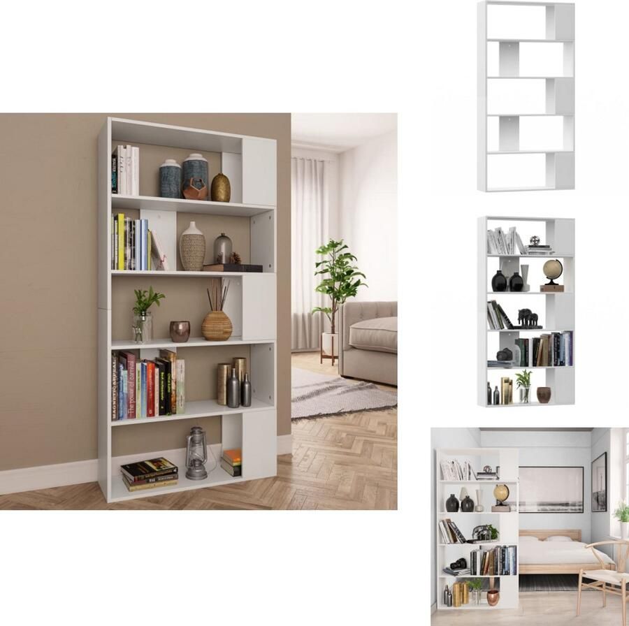VidaXL Boekenkast Boekenkasten Boekenschap Boekenschappen Boekenkast kamerscherm 80x24x159 cm bewerkt hout wit