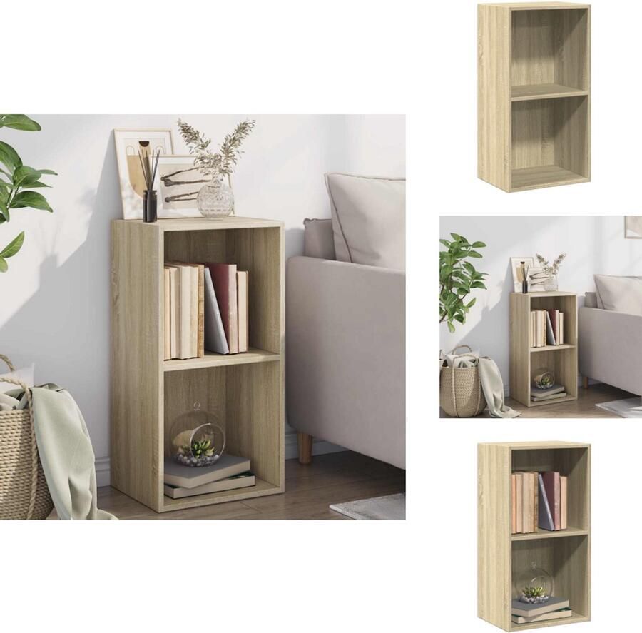 VidaXL Boekenkast Boekenkasten Boekenschap Boekenschappen Boekenkast met 2 schappen 40x30x76 5 cm bewerkt hout sonoma eik