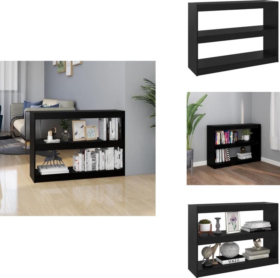 VidaXL Boekenkast Boekenkasten Boekenschap Boekenschappen Boekenkast kamerscherm 100x30x71-5 cm grenenhout zwart