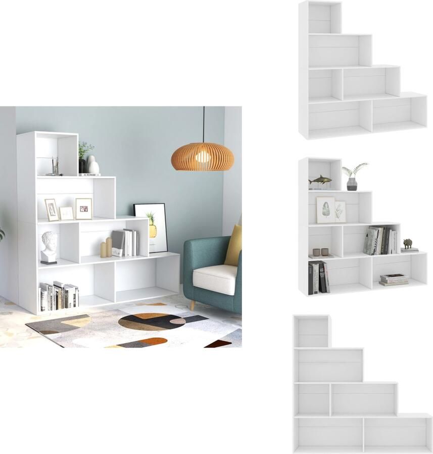 VidaXL Boekenkast Boekenkasten Boekenschap Boekenschappen Boekenkast kamerscherm 155x24x160 cm bewerkt hout wit