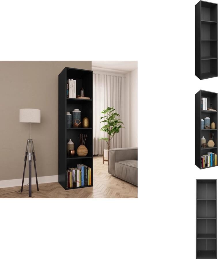 VidaXL Boekenkast Boekenkasten Boekenschap Boekenschappen Boekenkast tv-meubel 36x30x143 cm bewerkt hout zwart