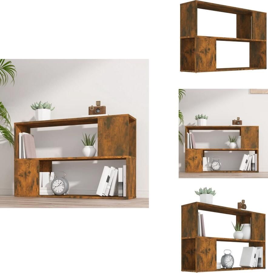 VidaXL Boekenkast Boekenkasten Boekenschap Boekenstandaard Boekenkast 100x24x63 cm bewerkt hout gerookt eikenkleurig