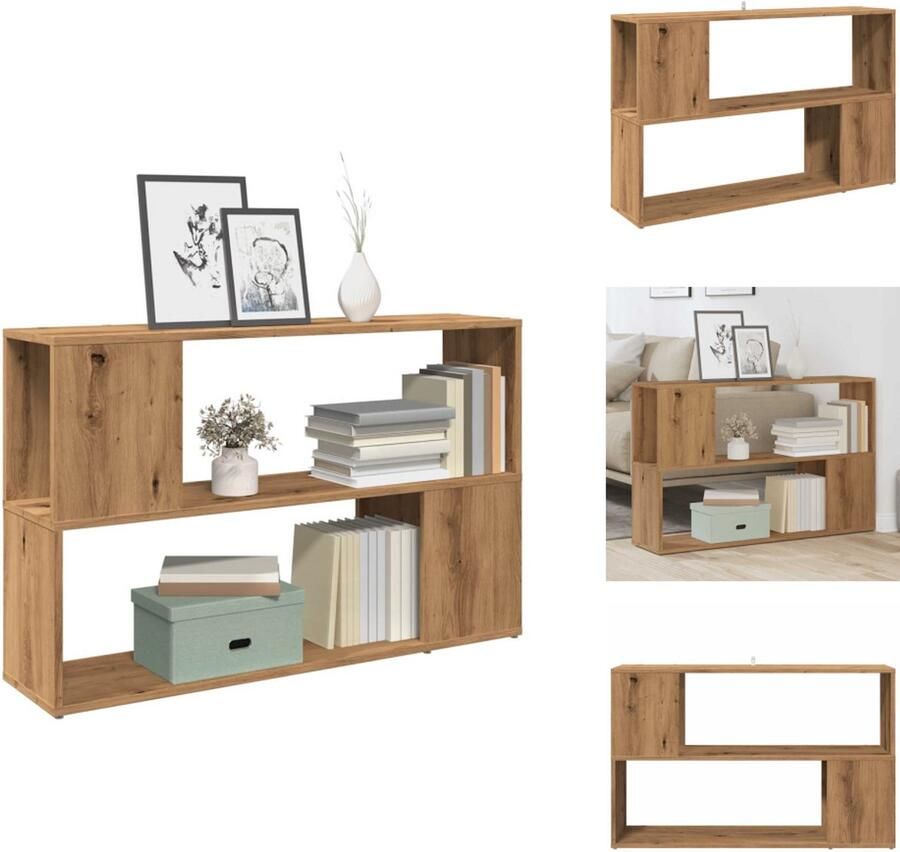 VidaXL Boekenkast Boekenkasten Boekenschap Boekenstandaard Boekenkast 100x24x63 cm bewerkt hout artisanaal eikenkleur