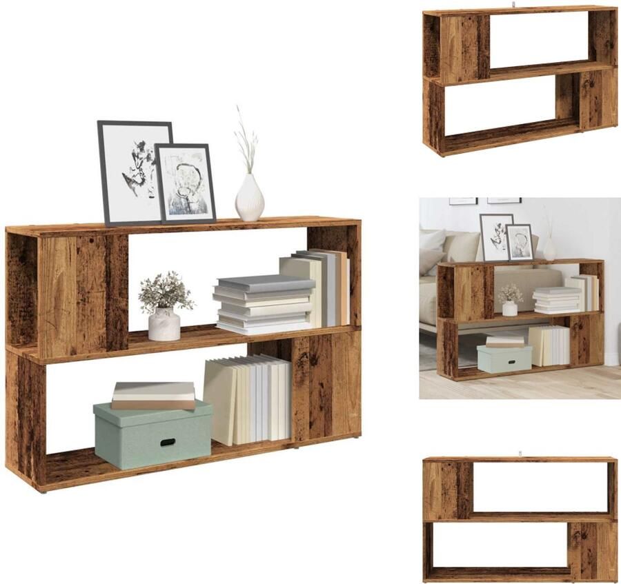 VidaXL Boekenkast Boekenkasten Boekenschap Boekenstandaard Boekenkast 100x24x63 cm bewerkt hout oud houtkleurig