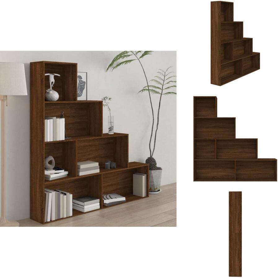 VidaXL Boekenkast Boekenkasten Boekenschap Boekenstandaard Boekenkast 155x24x160 cm bruineikenkleurig