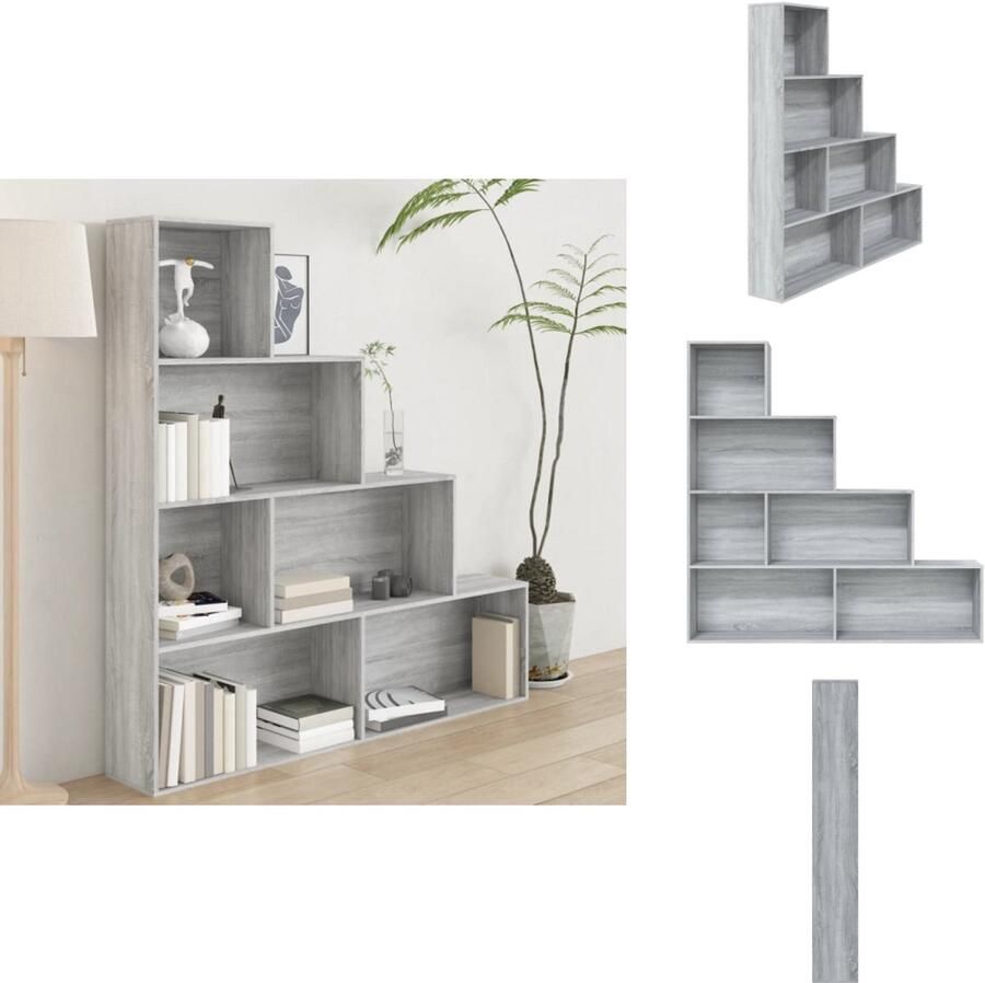 VidaXL Boekenkast Boekenkasten Boekenschap Boekenstandaard Boekenkast 155x24x160 cm grijs sonoma eikenkleurig