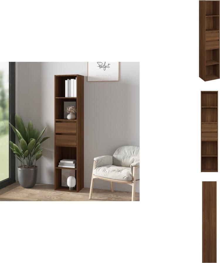 VidaXL Boekenkast Boekenkasten Boekenschap Boekenstandaard Boekenkast 36x30x171 cm bewerkt hout bruineikenkleurig - Foto 2