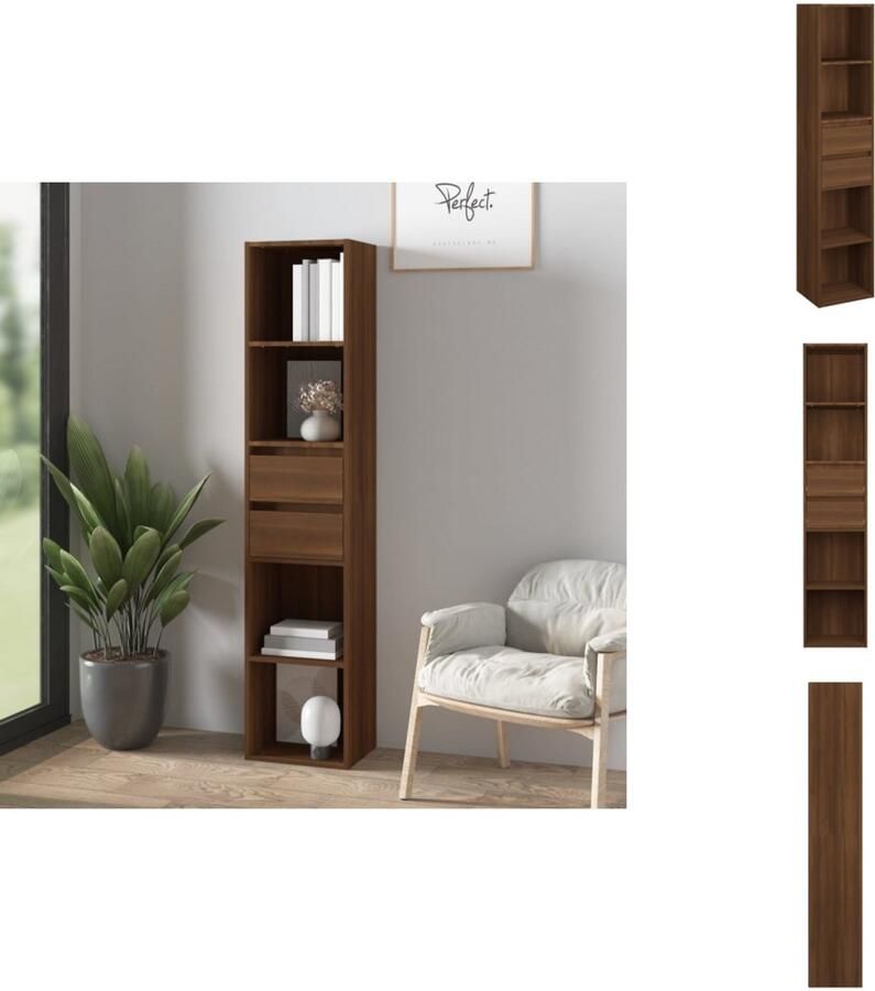 VidaXL Boekenkast Boekenkasten Boekenschap Boekenstandaard Boekenkast 36x30x171 cm bewerkt hout bruineikenkleurig