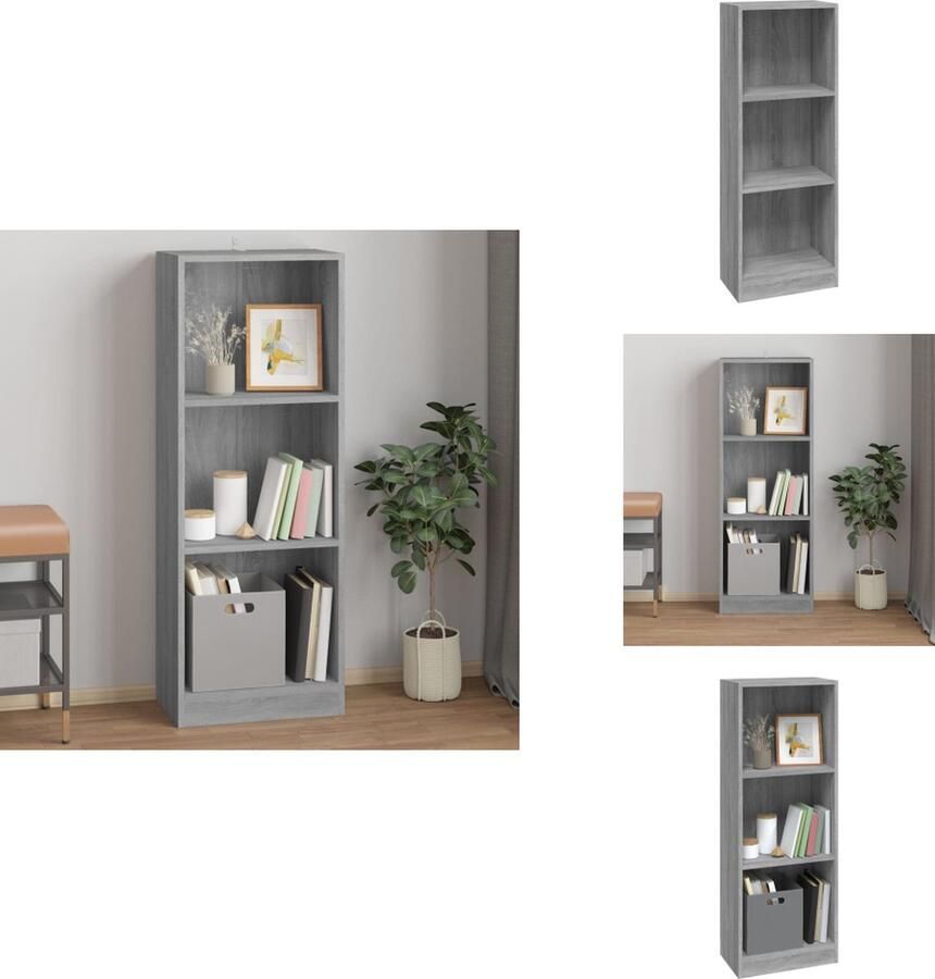 VidaXL Boekenkast Boekenkasten Boekenschap Boekenstandaard Boekenkast 40x24x109 cm bewerkt hout grijs sonoma eikenkleurig