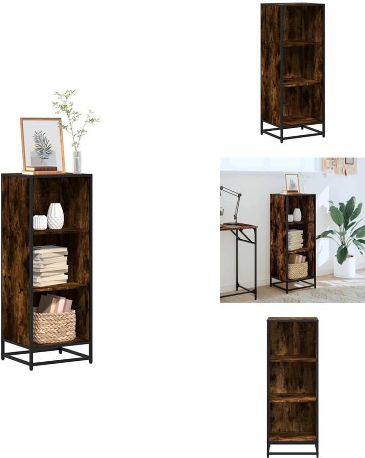 VidaXL Boekenkast Boekenkasten Boekenschap Boekenstandaard Boekenkast 40x35x107 5 cm bewerkt hout gerookt eikenkleurig