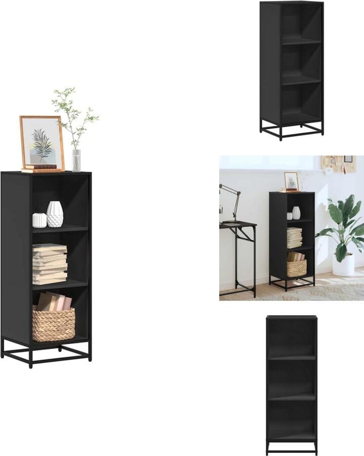 VidaXL Boekenkast Boekenkasten Boekenschap Boekenstandaard Boekenkast 40x35x107 5 cm bewerkt hout zwart