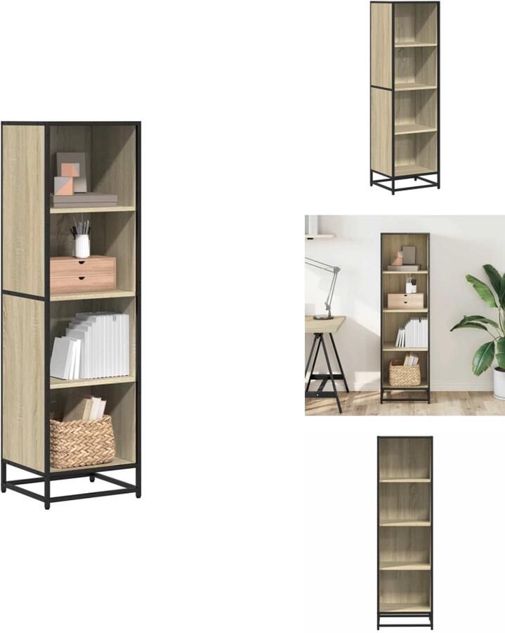 VidaXL Boekenkast Boekenkasten Boekenschap Boekenstandaard Boekenkast 40x35x139 cm bewerkt hout sonoma eikenkleurig