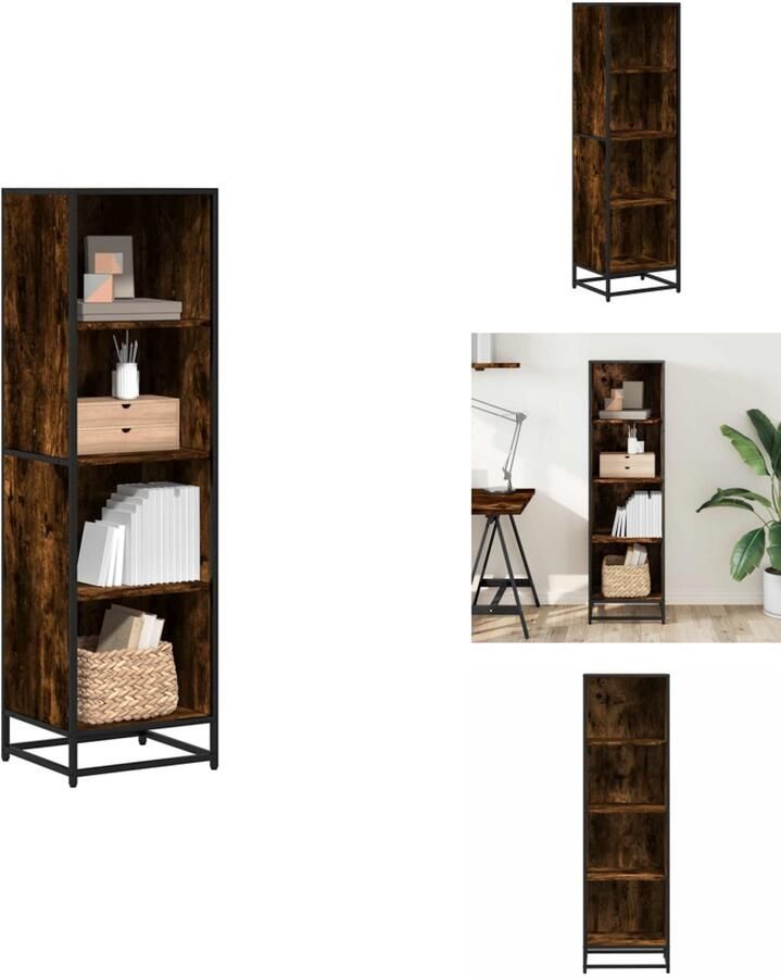 VidaXL Boekenkast Boekenkasten Boekenschap Boekenstandaard Boekenkast 40x35x139 cm bewerkt hout gerookt eikenkleurig