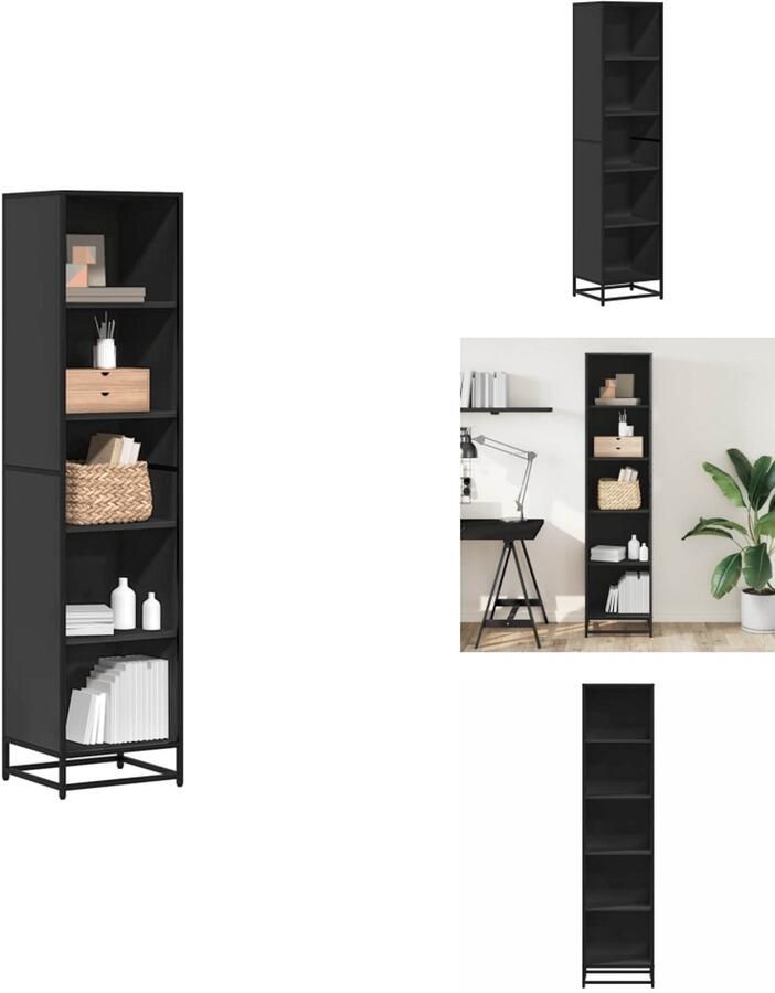 VidaXL Boekenkast Boekenkasten Boekenschap Boekenstandaard Boekenkast 40x35x170 5 cm bewerkt hout zwart