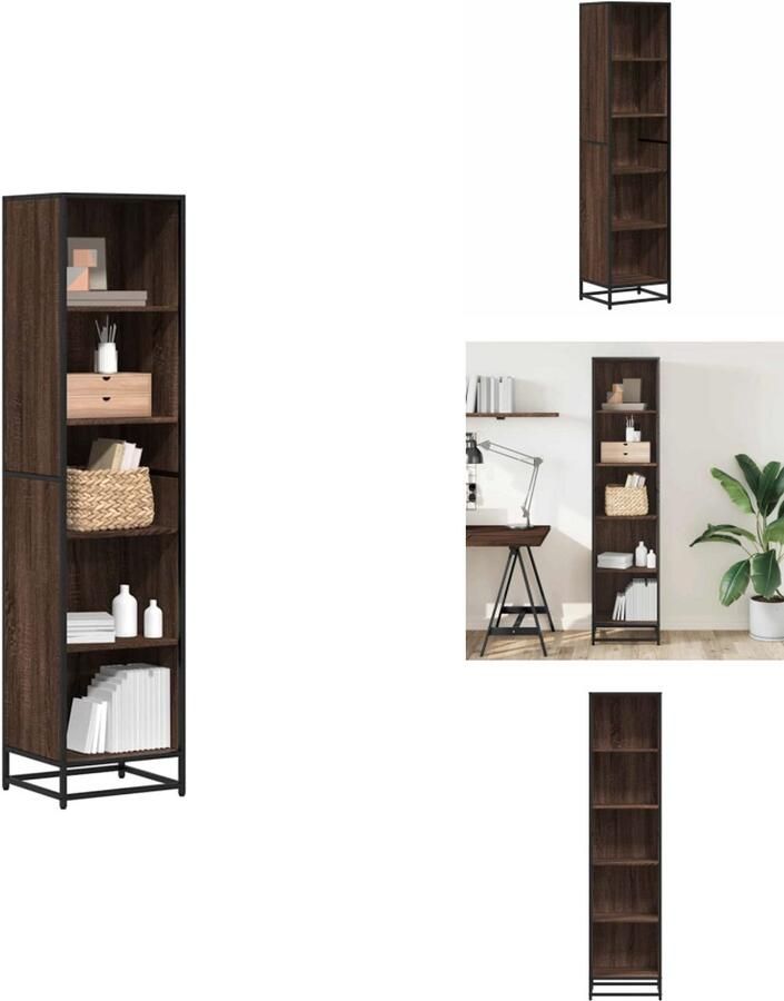 VidaXL Boekenkast Boekenkasten Boekenschap Boekenstandaard Boekenkast 40x35x170 5 cm bewerkt hout bruin eikenkleur