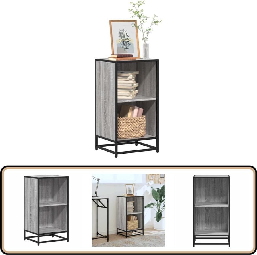 VidaXL Boekenkast Boekenkasten Boekenschap Boekenstandaard Boekenkast 40x35x76 cm bewerkt hout grijs sonoma eikenkleurig