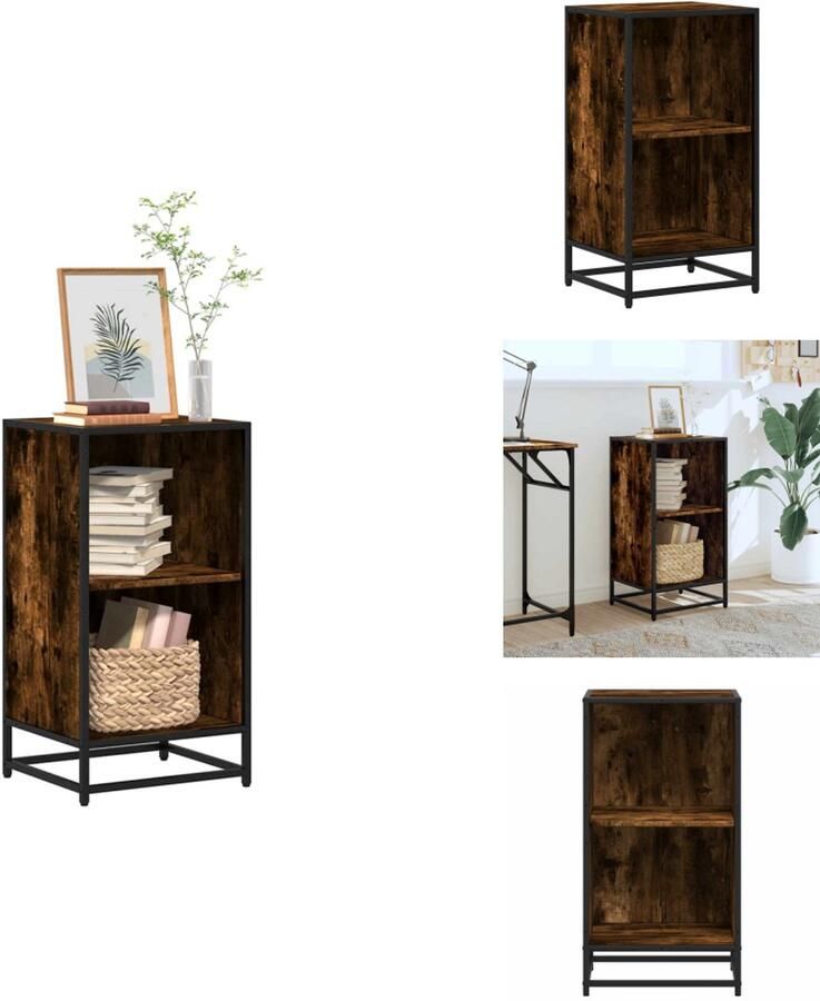 VidaXL Boekenkast Boekenkasten Boekenschap Boekenstandaard Boekenkast 40x35x76 cm bewerkt hout gerookt eikenkleurig