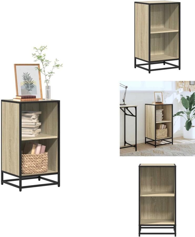 VidaXL Boekenkast Boekenkasten Boekenschap Boekenstandaard Boekenkast 40x35x76 cm bewerkt hout sonoma eikenkleurig