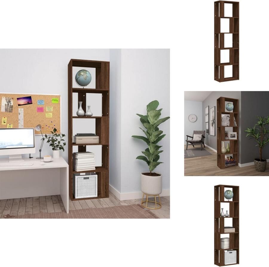 VidaXL Boekenkast Boekenkasten Boekenschap Boekenstandaard Boekenkast 45x24x160 cm bewerkt hout bruineikenkleurig