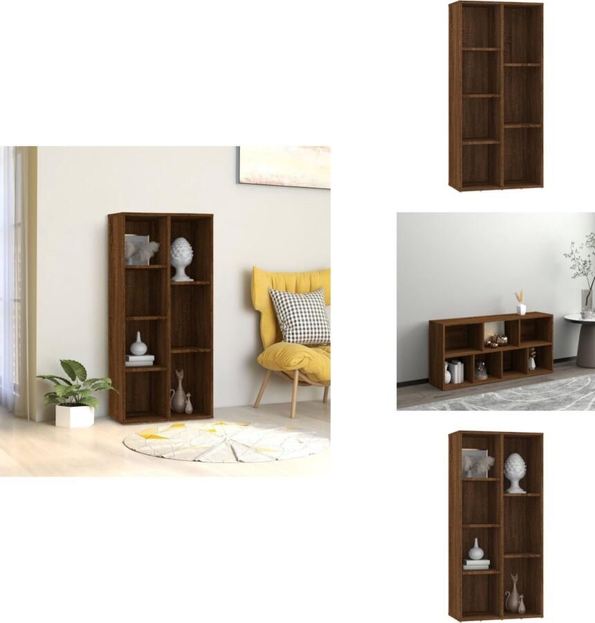 VidaXL Boekenkast Boekenkasten Boekenschap Boekenstandaard Boekenkast 50x25x106 cm bruineikenkleurig