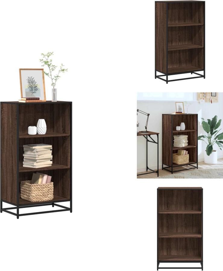 VidaXL Boekenkast Boekenkasten Boekenschap Boekenstandaard Boekenkast 60x35x107 5 cm bewerkt hout bruin eikenkleur