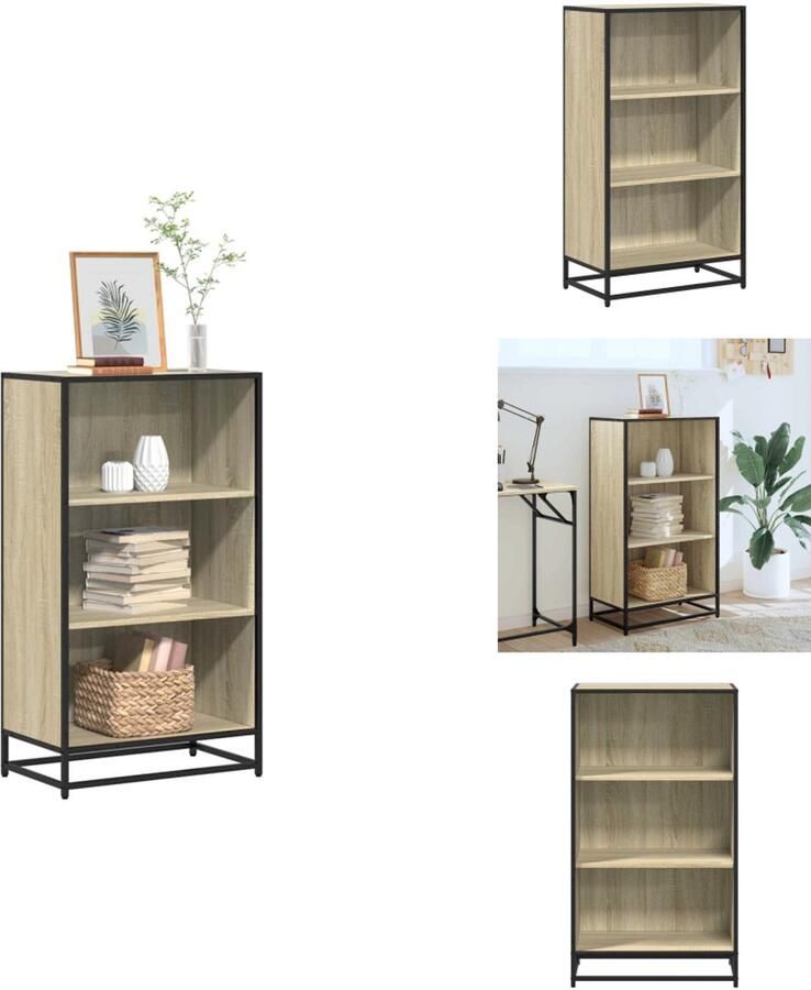 VidaXL Boekenkast Boekenkasten Boekenschap Boekenstandaard Boekenkast 60x35x107 5 cm bewerkt hout sonoma eikenkleurig
