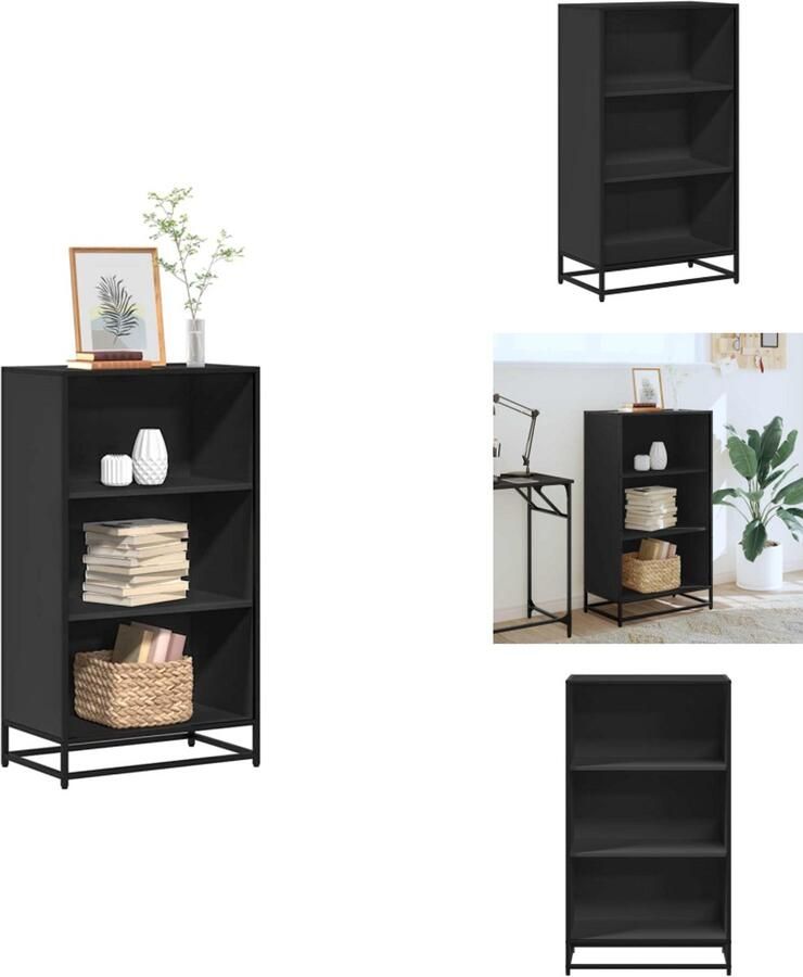 VidaXL Boekenkast Boekenkasten Boekenschap Boekenstandaard Boekenkast 60x35x107 5 cm bewerkt hout zwart