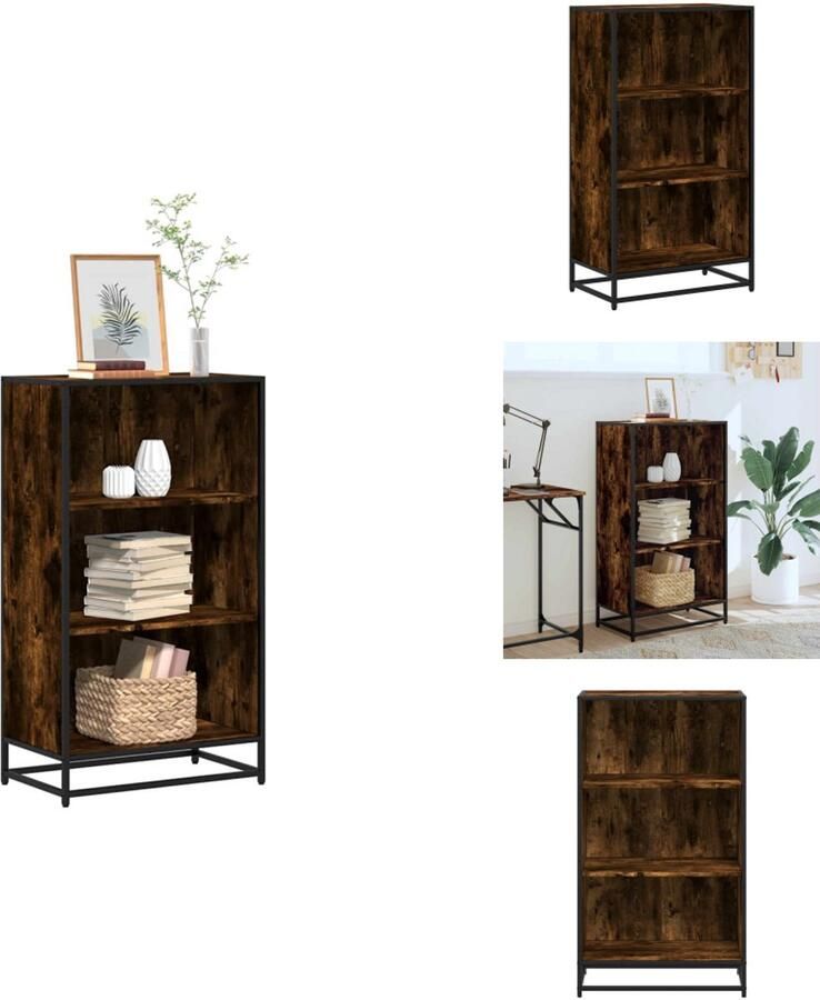 VidaXL Boekenkast Boekenkasten Boekenschap Boekenstandaard Boekenkast 60x35x107 5 cm bewerkt hout gerookt eikenkleurig