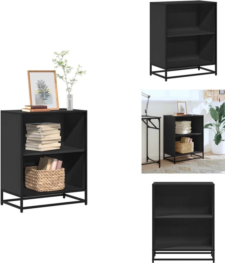 VidaXL Boekenkast Boekenkasten Boekenschap Boekenstandaard Boekenkast 60x35x76 cm bewerkt hout zwart