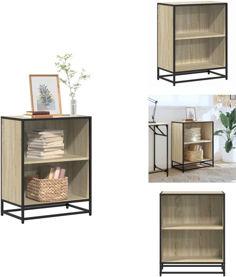 VidaXL Boekenkast Boekenkasten Boekenschap Boekenstandaard Boekenkast 60x35x76 cm bewerkt hout sonoma eikenkleurig