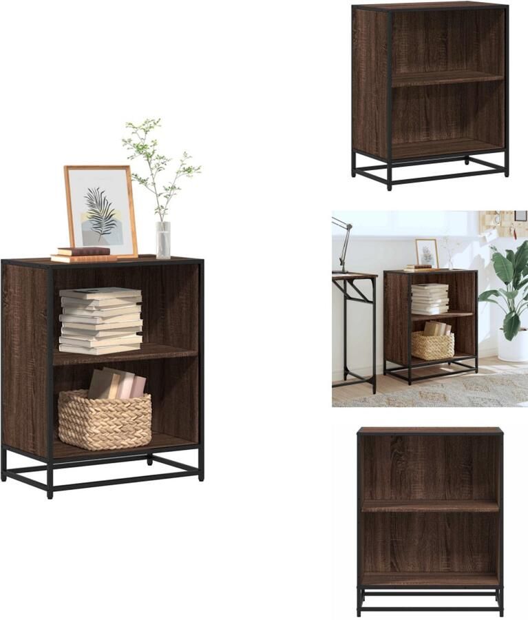 VidaXL Boekenkast Boekenkasten Boekenschap Boekenstandaard Boekenkast 60x35x76 cm bewerkt hout bruin eikenkleur