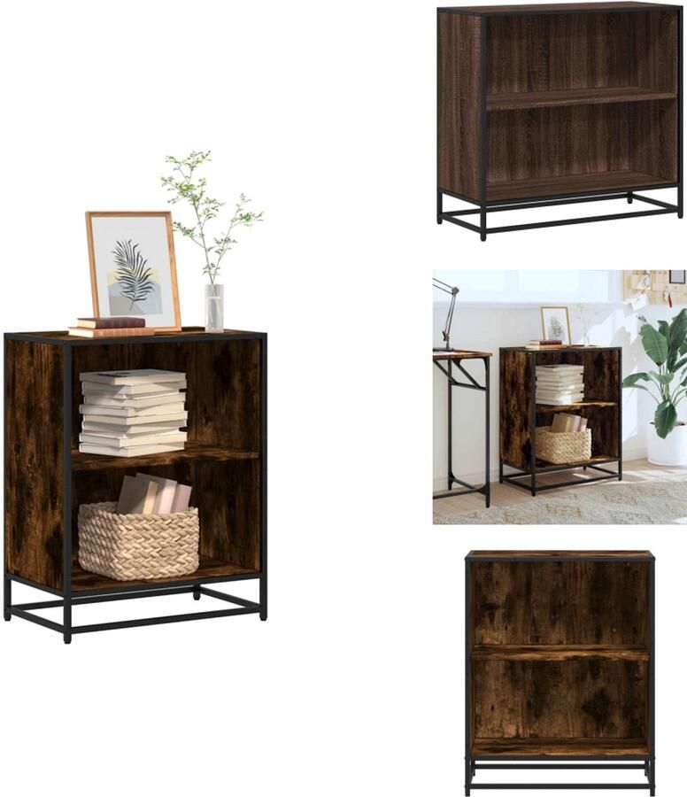 VidaXL Boekenkast Boekenkasten Boekenschap Boekenstandaard Boekenkast 60x35x76 cm bewerkt hout gerookt eikenkleurig