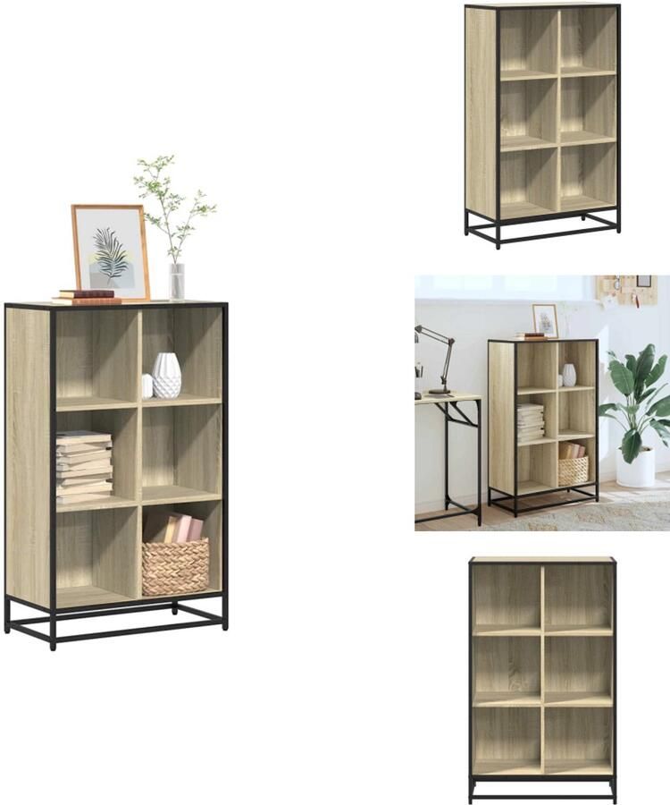 VidaXL Boekenkast Boekenkasten Boekenschap Boekenstandaard Boekenkast 65 5x33x107 5 cm bewerkt hout sonoma eikenkleurig