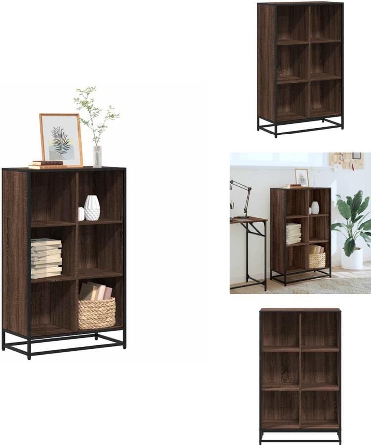VidaXL Boekenkast Boekenkasten Boekenschap Boekenstandaard Boekenkast 65 5x33x107 5 cm bewerkt hout bruin eikenkleur