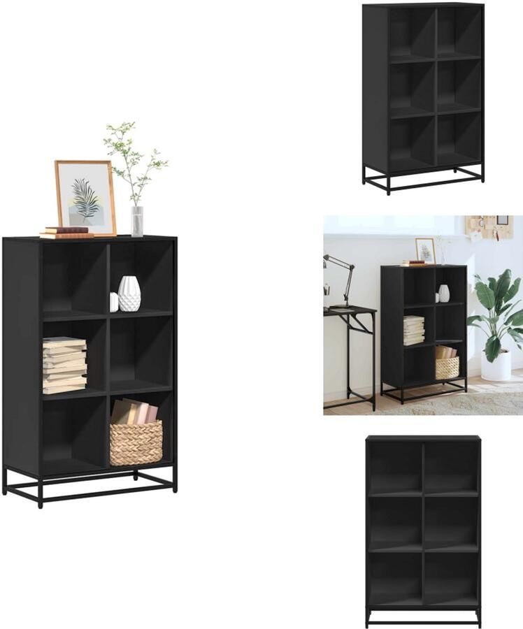 VidaXL Boekenkast Boekenkasten Boekenschap Boekenstandaard Boekenkast 65 5x33x107 5 cm bewerkt hout zwart