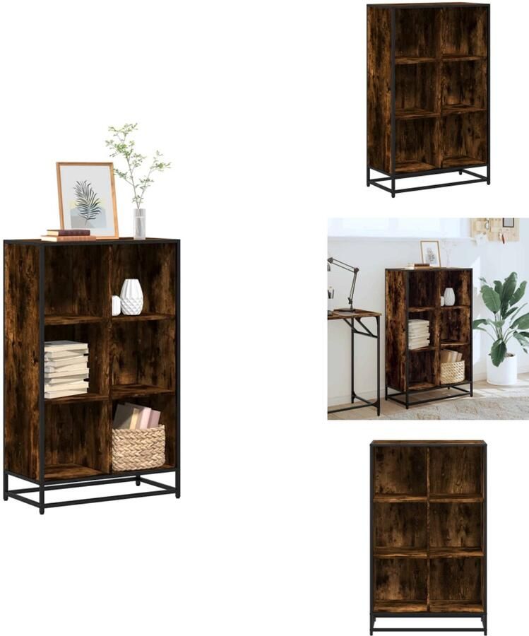 VidaXL Boekenkast Boekenkasten Boekenschap Boekenstandaard Boekenkast 65 5x33x107 5 cm bewerkt hout gerookt eikenkleurig