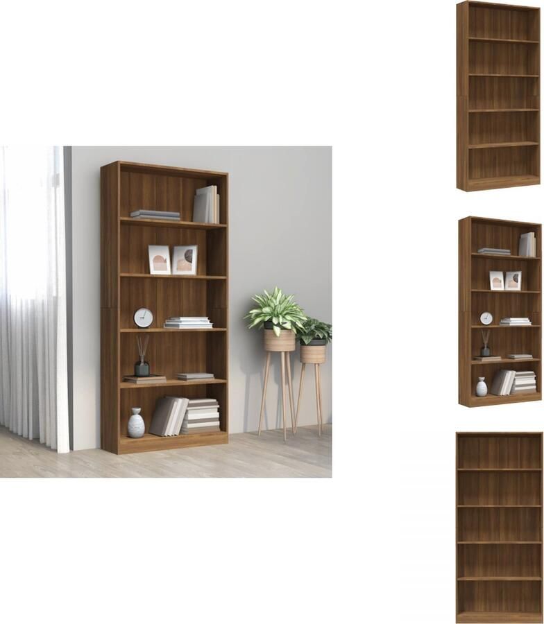 VidaXL Boekenkast Boekenkasten Boekenschap Boekenstandaard Boekenkast 80x24x175 cm bewerkt hout bruineikenkleurig
