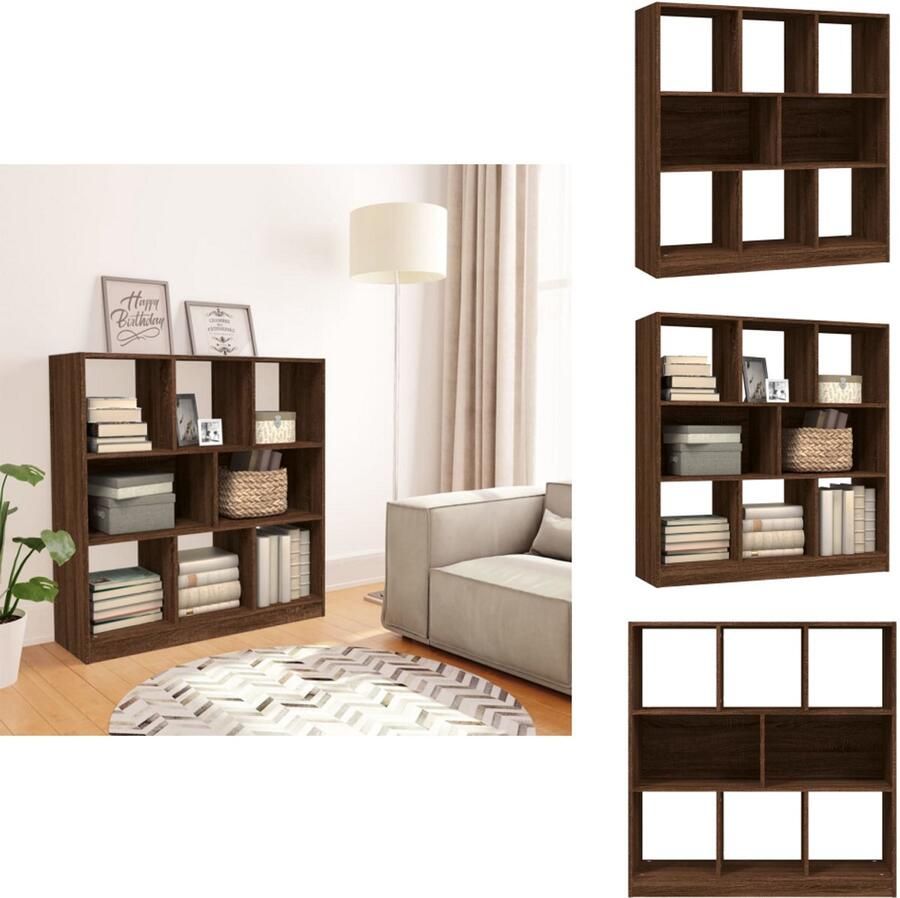 VidaXL Boekenkast Boekenkasten Boekenschap Boekenstandaard Boekenkast 97 5x29 5x100 cm bewerkt hout bruin eikenkleur