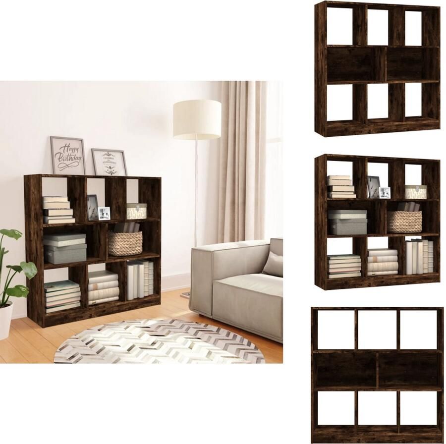 VidaXL Boekenkast Boekenkasten Boekenschap Boekenstandaard Boekenkast 97 5x29 5x100 cm bewerkt hout gerookt eikenkleurig