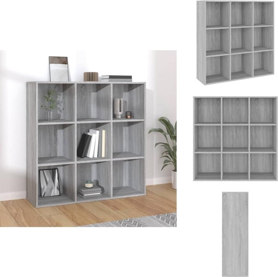 VidaXL Boekenkast Boekenkasten Boekenschap Boekenstandaard Boekenkast 98x29x97 5 cm grijs sonoma eikenkleurig