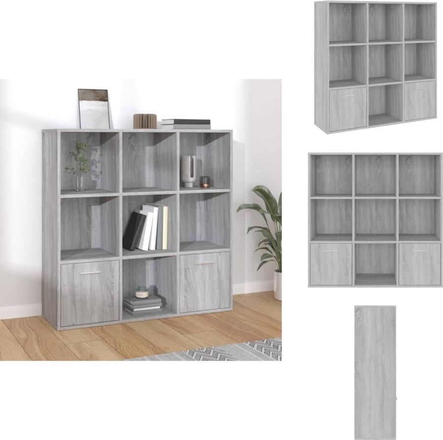 VidaXL Boekenkast Boekenkasten Boekenschap Boekenstandaard Boekenkast 98x30x98 cm grijs sonoma eikenkleurig